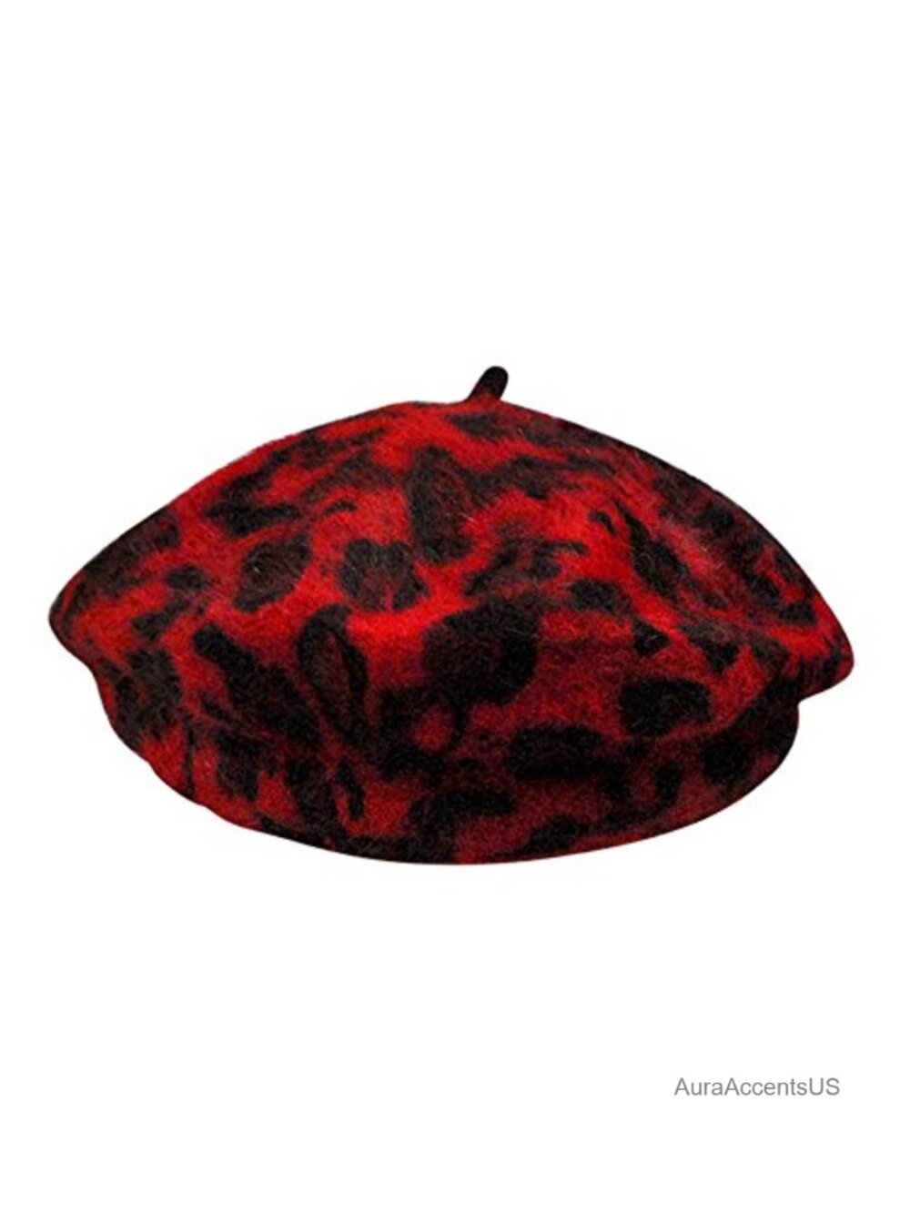 Women French Style Vintage Leopard Print Wool Beret Beanie Hat